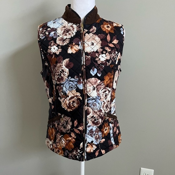 Tyler Boe Floral Quilted Vest Size Small - Picture 1 of 9